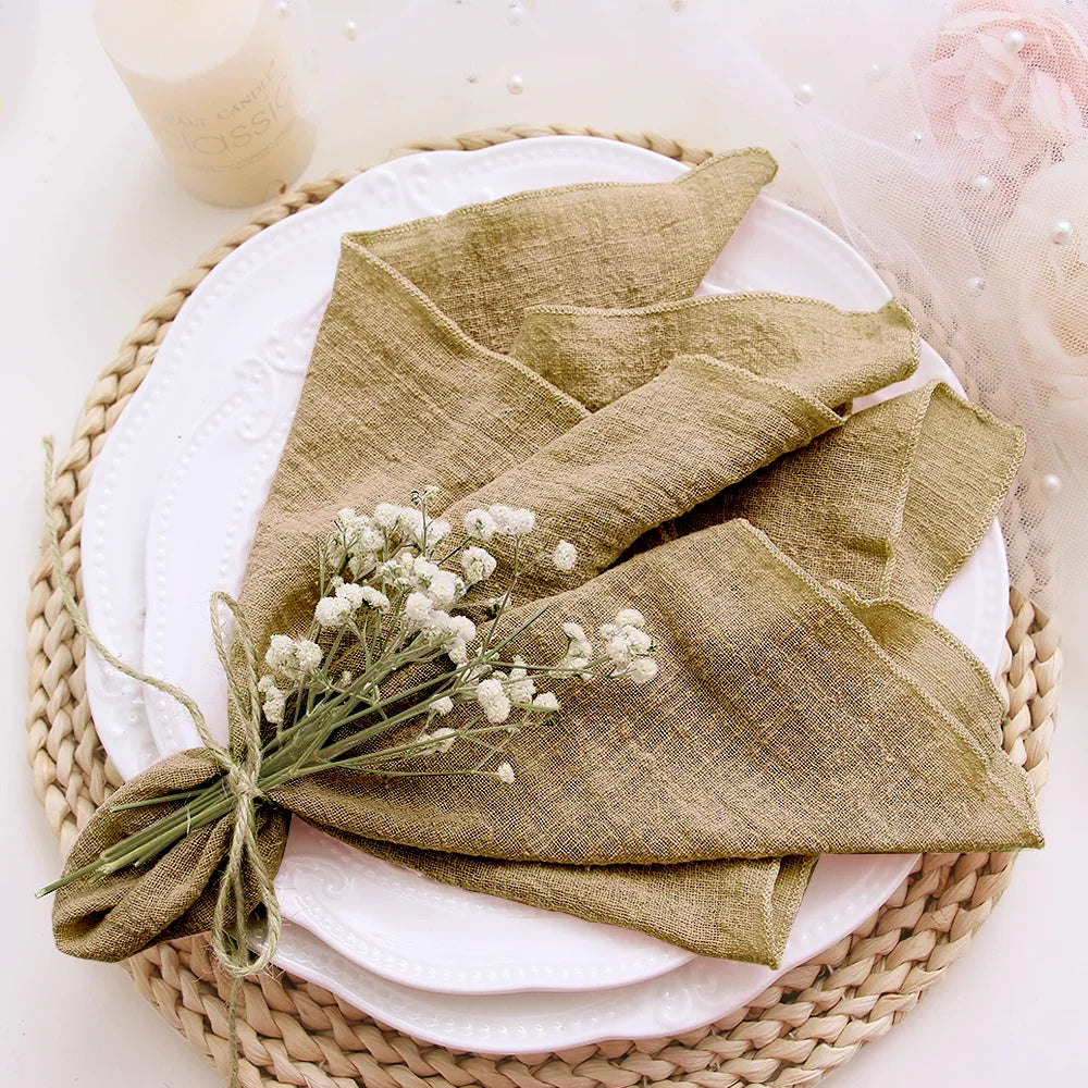 10pcs 30x30cm Cotton Cloth Napkins Gauze Fabric Pink for Wedding Party Birthday Dinner Tea Towel Table Village Christmas Napkin