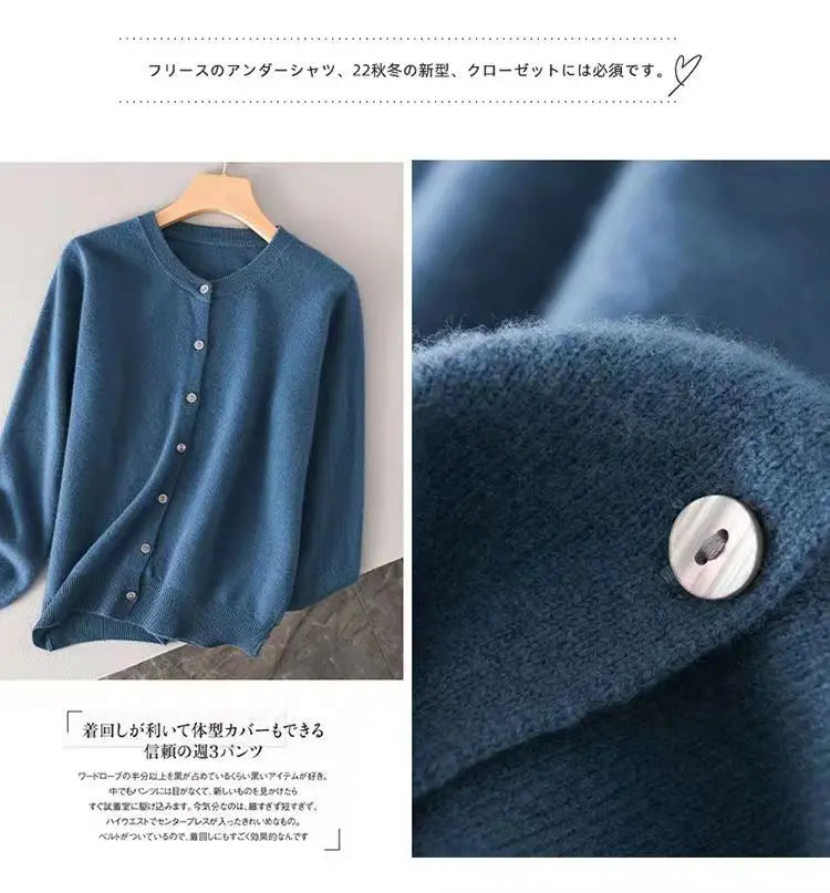 women's Cashmere Sweater O-Collar Long sleeve