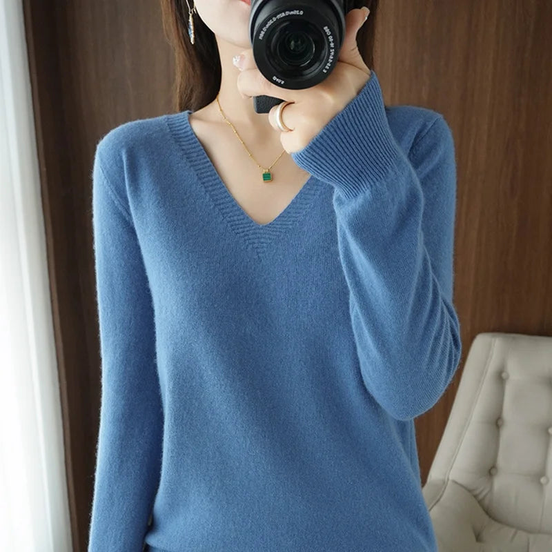 New Cashmere Women's V-neck Pullover
