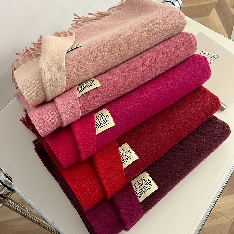 Solid Cashmere Warm Scarf