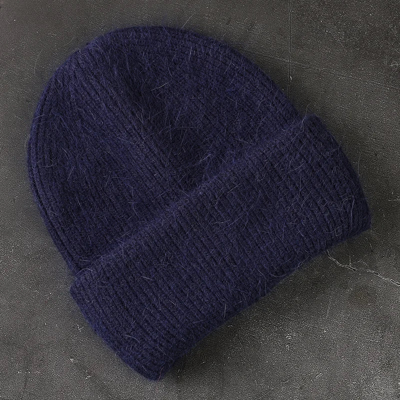 Winter Angola Rabbit Fur Knitted Beanies