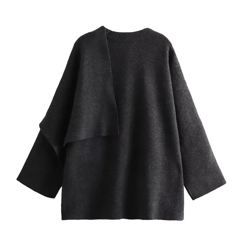 Winter Coats for Women Asymmetric Scarf Demi-season Jacket