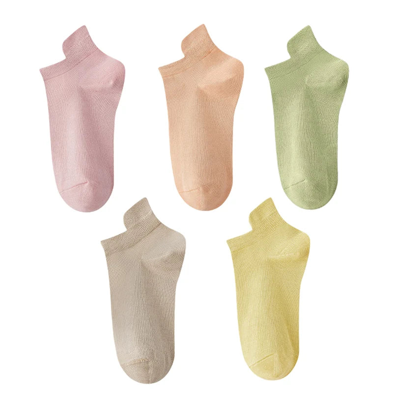 10pieces=5 Pairs Women Socks Casual Breathable High Quality Ankle Sock