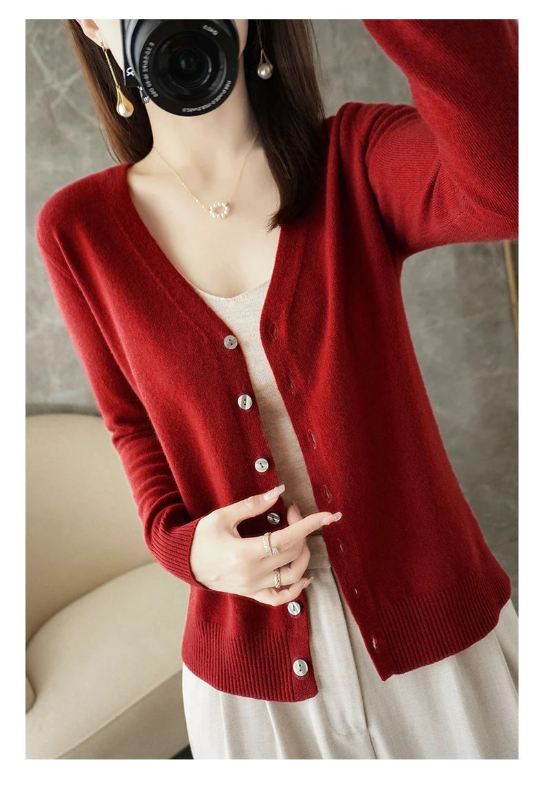 V-Neck Temperament Small Fragrant Wind Loose Sweater Sweater