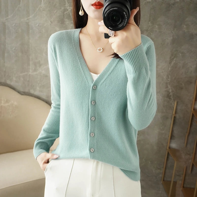 V-Neck Temperament Small Fragrant Wind Loose Sweater Sweater