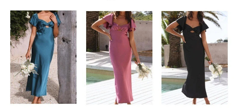 New Women's Elegant and Sexy Satin Slimming dress
