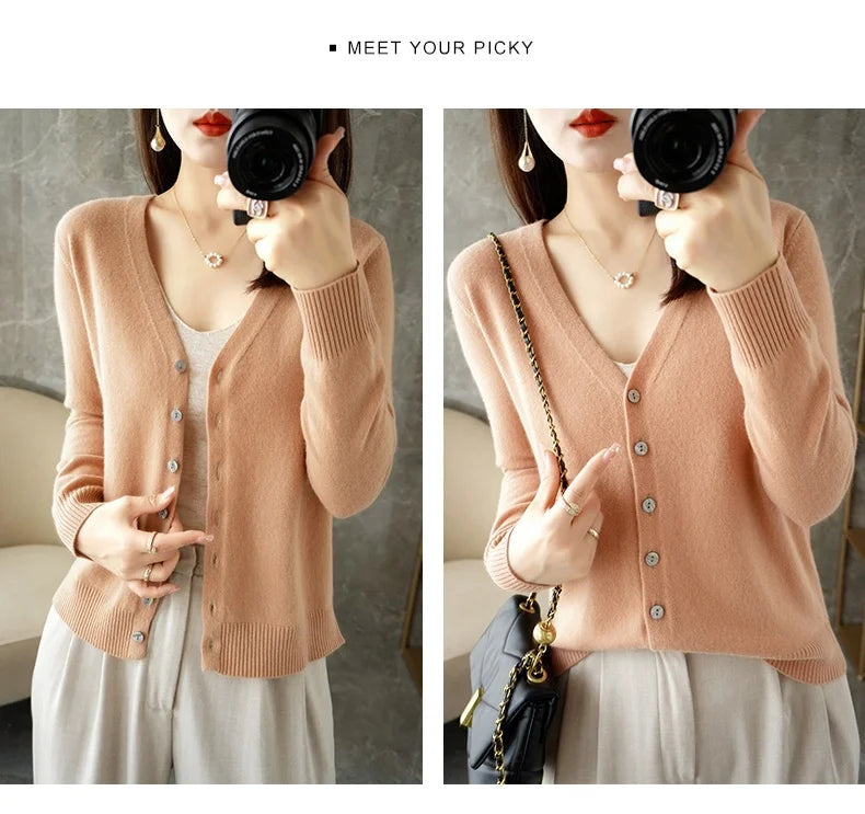 V-Neck Temperament Small Fragrant Wind Loose Sweater Sweater