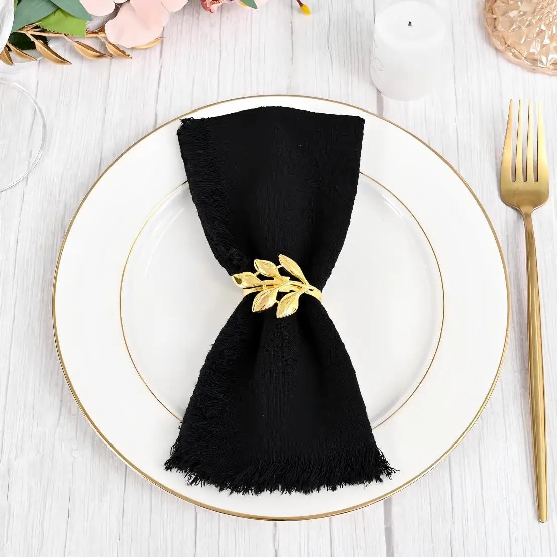 6Pcs 32x32cm Handmade Cotton Cloth Napkins, 100% Cotton