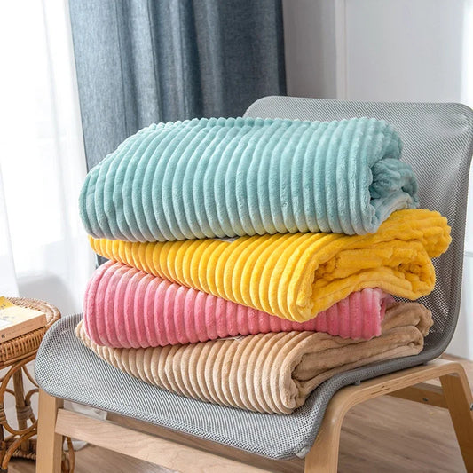 Striped Flannel Blankets For Beds Blanket