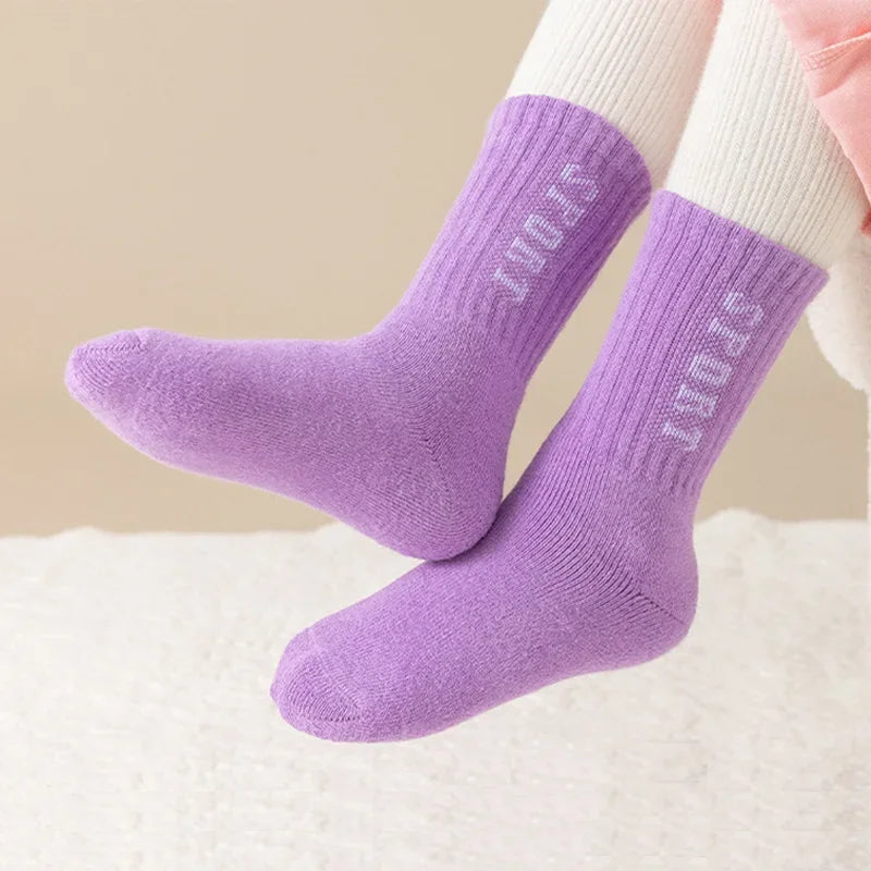5 Pairs/Lot Children Winter Socks Cotton