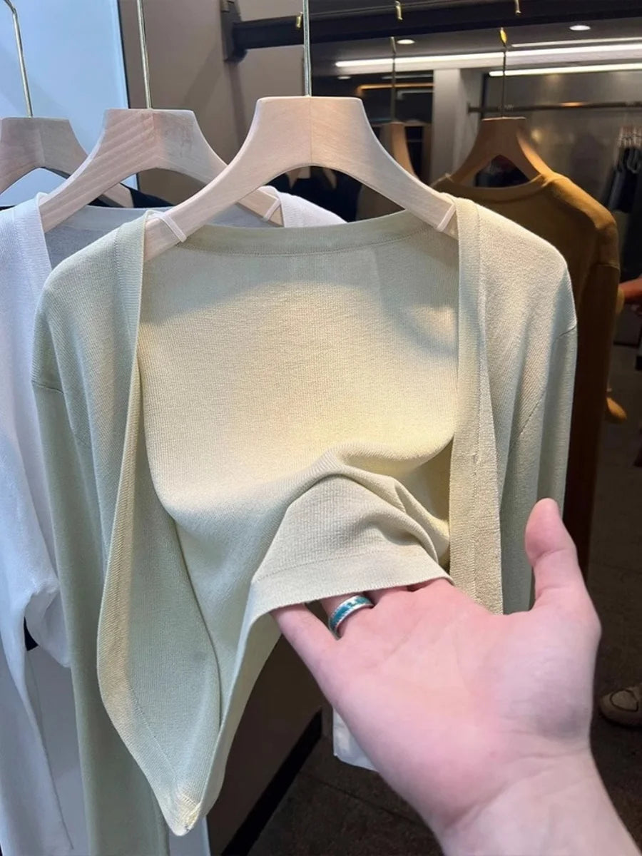 Short Ice Silk Knitted