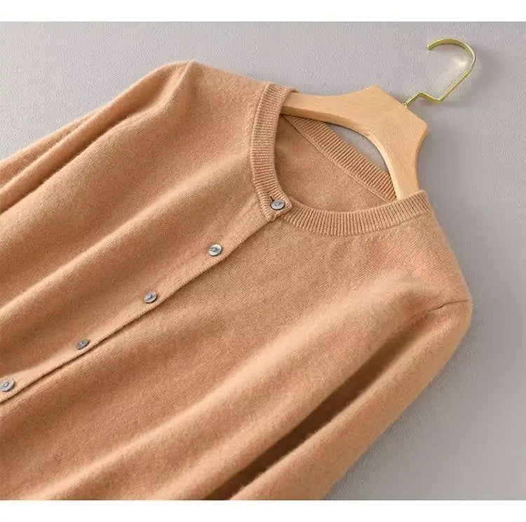 women's Cashmere Sweater O-Collar Long sleeve
