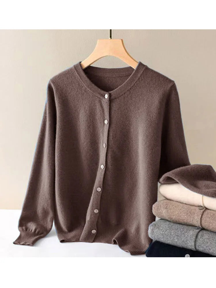 women's Cashmere Sweater O-Collar Long sleeve