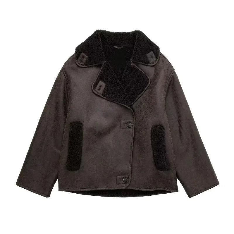 MUJER 2025 Woman Thick Faux Leather Jackets