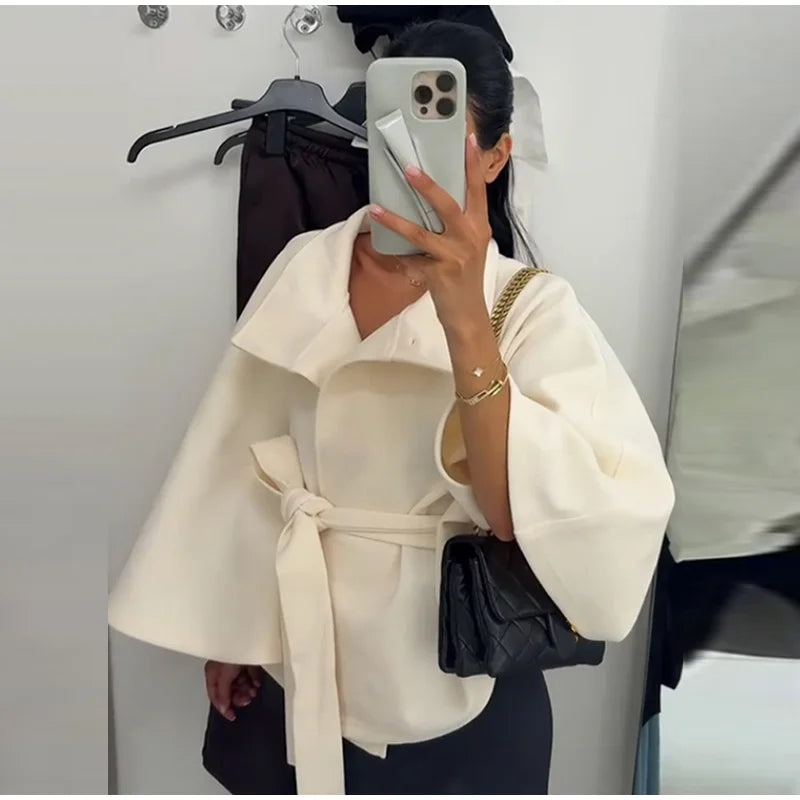 Belts Women Winter Woolen Coats