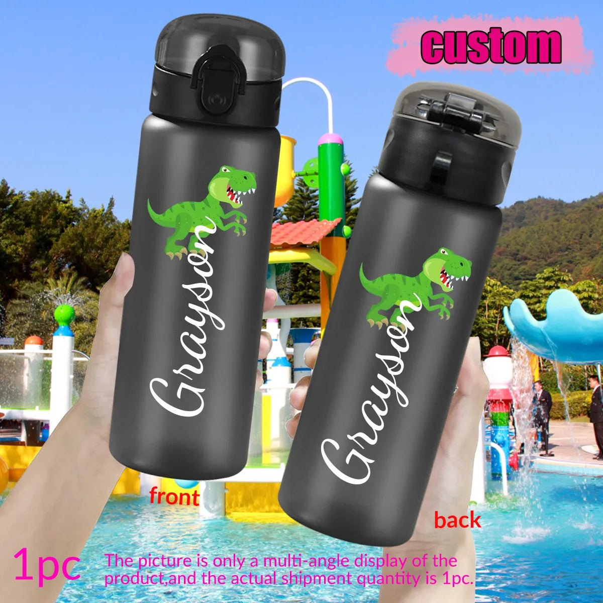 1pc Customized Cartoon Sports Water Bottle, 26oz Outdoor Travel