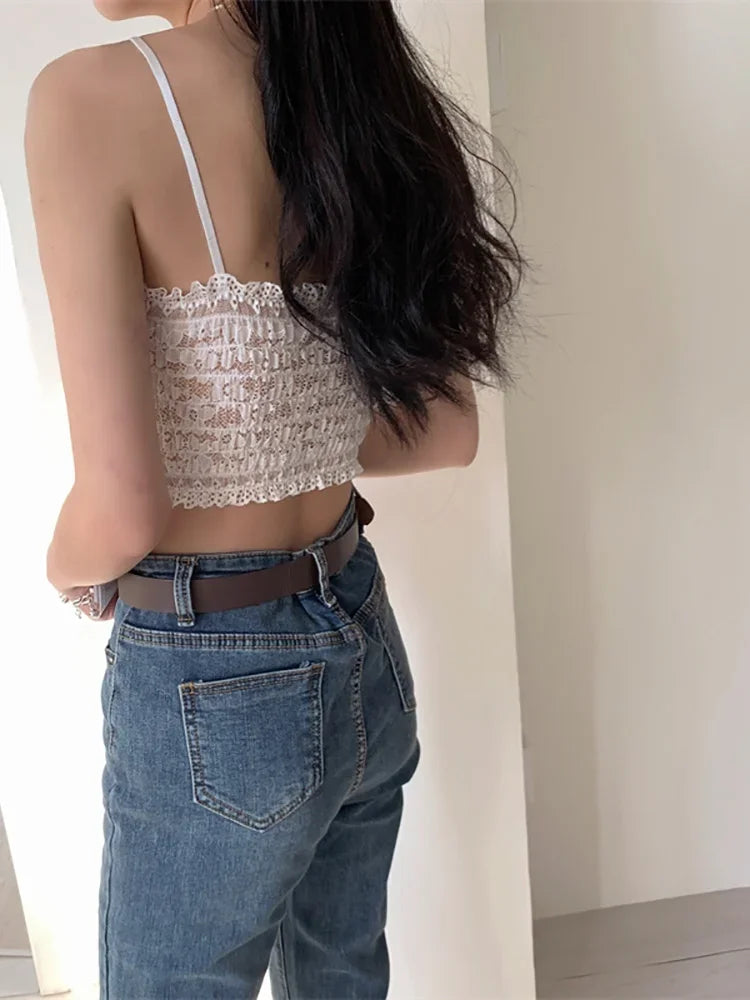 Women PU leather camis underwear padded bra