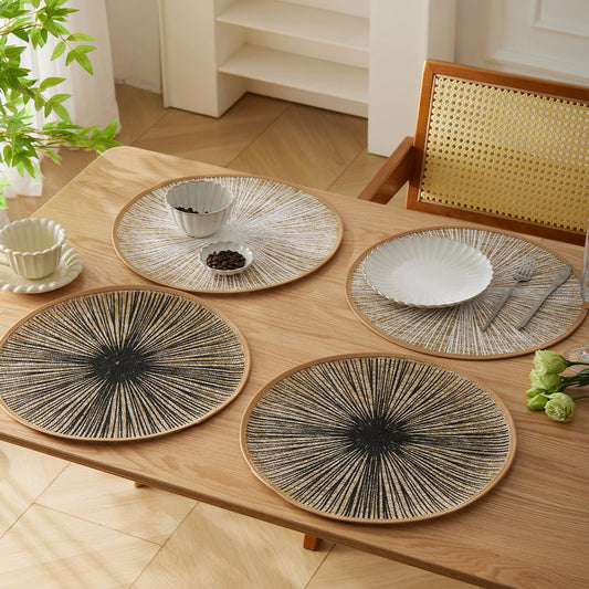 2/4/6/8pcs Round Burlap Macrame Placemats