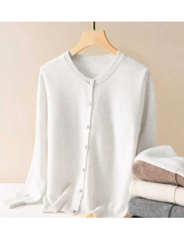 women's Cashmere Sweater O-Collar Long sleeve