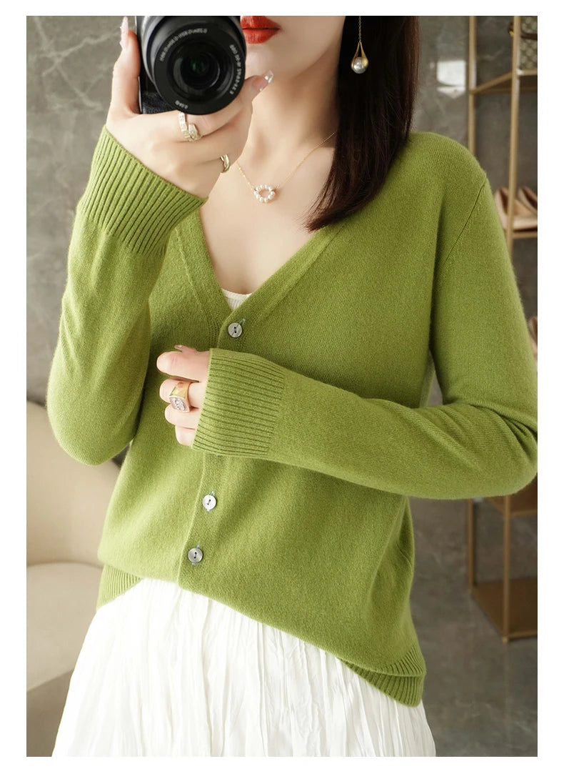 V-Neck Temperament Small Fragrant Wind Loose Sweater Sweater