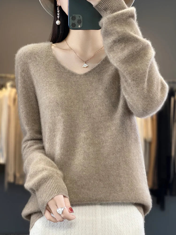 Fashion100% Merino Wool Sweater Cashmere  Pullover