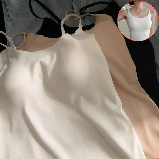 Women Summer Vest Tops Sleeveless Cotton Bustier with Pads
